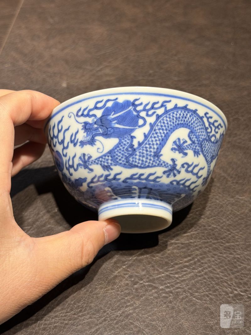清光绪 青花双龙赶珠纹茶圆 - 图10